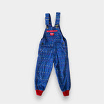 Load image into Gallery viewer, Vintage OshKosh B&#39;gosh Blue Embroidered Shapes Overalls 4T USA
