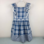 Load image into Gallery viewer, Ralph Lauren Girls Mixed Plaid Cotton Madras Dress Cottage White Blue 12
