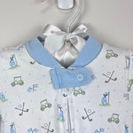 Load image into Gallery viewer, Magnolia Baby Tiny Tee Time Print Zip Footie Newborn
