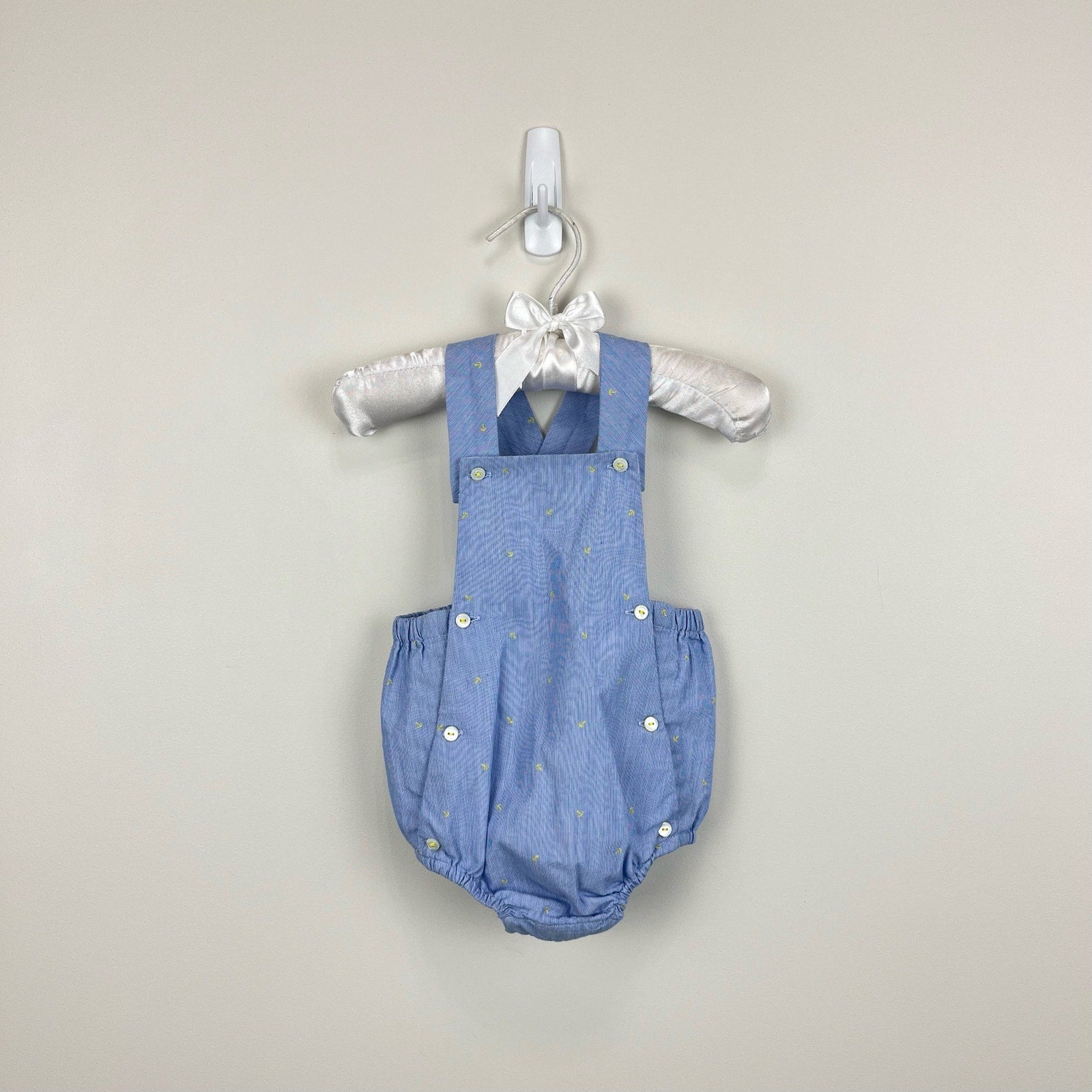 Jacadi Paris Blue Anchor Shortall Romper 3 Months