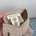 Load image into Gallery viewer, Happily Grey Kids Tan Cable Knit Sweater M 7/8
