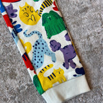 Load image into Gallery viewer, Mini Boden Kids' Pet Print Cotton Joggers Oatmeal Rainbow Pets 7-8 NWT
