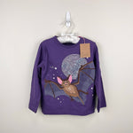 Load image into Gallery viewer, Mini Boden Kids' Long Sleeve Glow Superstitch T-Shirt Loganberry Bat 3-4 NWT
