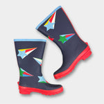 Load image into Gallery viewer, Mini Boden Wellies Rain Boots College Navy Star 31 / US 13
