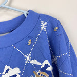 Load image into Gallery viewer, Vintage Hello Teddy by Spumoni Puff Paint Blue Ski Bear Sweatshirt 7/8 USA
