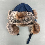Load image into Gallery viewer, Appaman Benji Faux Fur Trapper Hat Navy Blue Large 5-7

