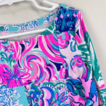 Load image into Gallery viewer, Lilly Pulitzer Girls UPF 50+ Mini Sophie Ruffle Dress in Patch to Match M 6-7
