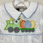 Load image into Gallery viewer, Lil Cactus Applique Easter Bunny Shortall Romper 6-12 Months
