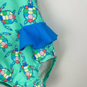 L.L. Bean Girls Ruffle Turtle Bathing Suit 2T