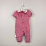 Load image into Gallery viewer, Vintage Peter Rabbit &amp; Friends Plaid Ruffle Romper 12 Months USA
