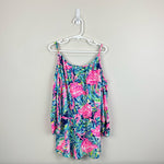 Load image into Gallery viewer, Lilly Pulitzer Girls Candice Romper Multi Flamenco Beach L 8-10
