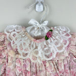 Load image into Gallery viewer, Vintage Piccolo Floral Jacquard Lace Ruffle Bubble Romper 6-9 Months

