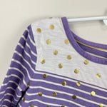 Load image into Gallery viewer, Mini Boden Long Sleeve Purple Striped Polka Dot Dress 6-7
