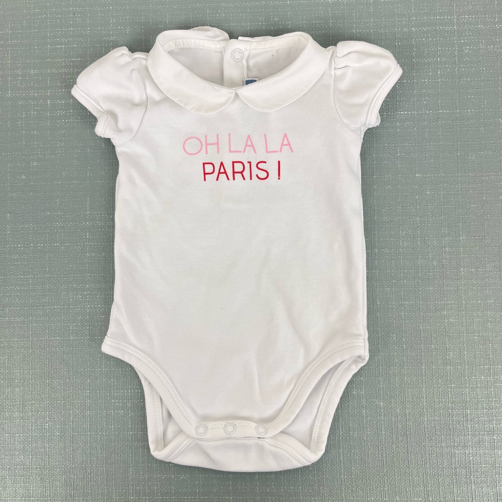 Jacadi Oh La La Paris! White Bodysuit 1 Month