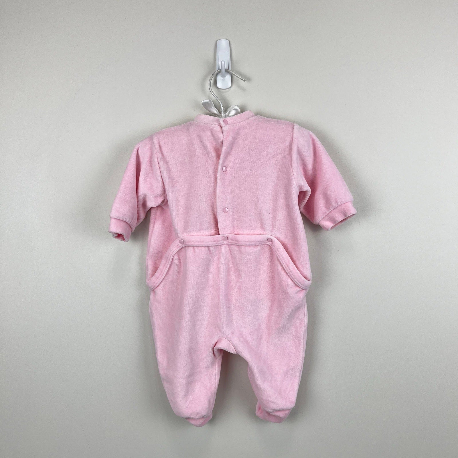 Jacadi Paris Pink Velour Footie 3 Months