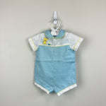 Load image into Gallery viewer, Vintage Blue Teddy Bear Romper 3-6 Months
