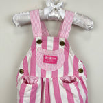 Load image into Gallery viewer, Vintage OshKosh B&#39;gosh Pink Striped Overalls 18 Months USA
