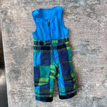 Load image into Gallery viewer, Columbia Blue Green Plaid Snow Bib Overalls 2T
