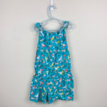 Load image into Gallery viewer, Mini Boden Blue Tropical Bird Floral Romper Playsuit 6-7
