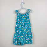 Load image into Gallery viewer, Mini Boden Blue Tropical Bird Floral Romper Playsuit 6-7
