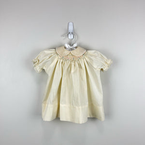 Vintage Polly Flinders Smocked Yellow Dress 6-12 Months