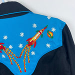 Load image into Gallery viewer, Rockmount Ranch Wear Kids Space Cowboy Western Shirt Black Turquoise S NWT
