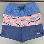 Load image into Gallery viewer, Vineyard Vines Boys' Pieced Chappy Swim Trunk Blue Pink Fish 6
