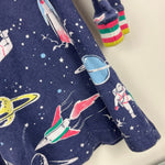 Load image into Gallery viewer, Mini Boden Cosy Printed Sweatshirt Dress Space Navy 6-7
