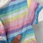Load image into Gallery viewer, Vintage Carter's Pastel Rainbow Striped Polo Shirt 2T USA
