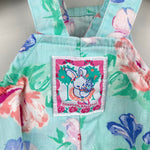 Load image into Gallery viewer, Vintage OshKosh B'gosh Green Floral Ballet Co Bunny Ruffle Overalls 3-6 Months USA

