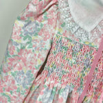 Load image into Gallery viewer, Vintage Polly Flinders Smocked Floral Lace Collar Long-Sleeve Dress 5T

