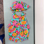 Load image into Gallery viewer, Vintage Jet Set Floral Bow Bucket Hat 12 Months
