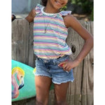 Load image into Gallery viewer, Mini Boden Charlie Pom Jersey Tank Top Green 7-8
