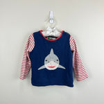 Load image into Gallery viewer, Mini Boden Long Sleeve Applique Shark Tee Shirt 18-24 Months
