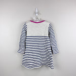 Load image into Gallery viewer, Mini Boden Fun Pocket Jersey Dress Navy Ivory Rainbow Wave 2-3
