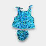 Load image into Gallery viewer, Vintage Basic Editions Blue Floral Outfit 24 Months

