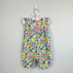 Load image into Gallery viewer, JoJo Maman Bebe Pretty Ruffle Shoulder Sunsuit Tropical Animals 12-18 Months
