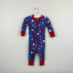 Hanna Andersson Red Blue Fox Pajamas 70 cm 6-12 Months