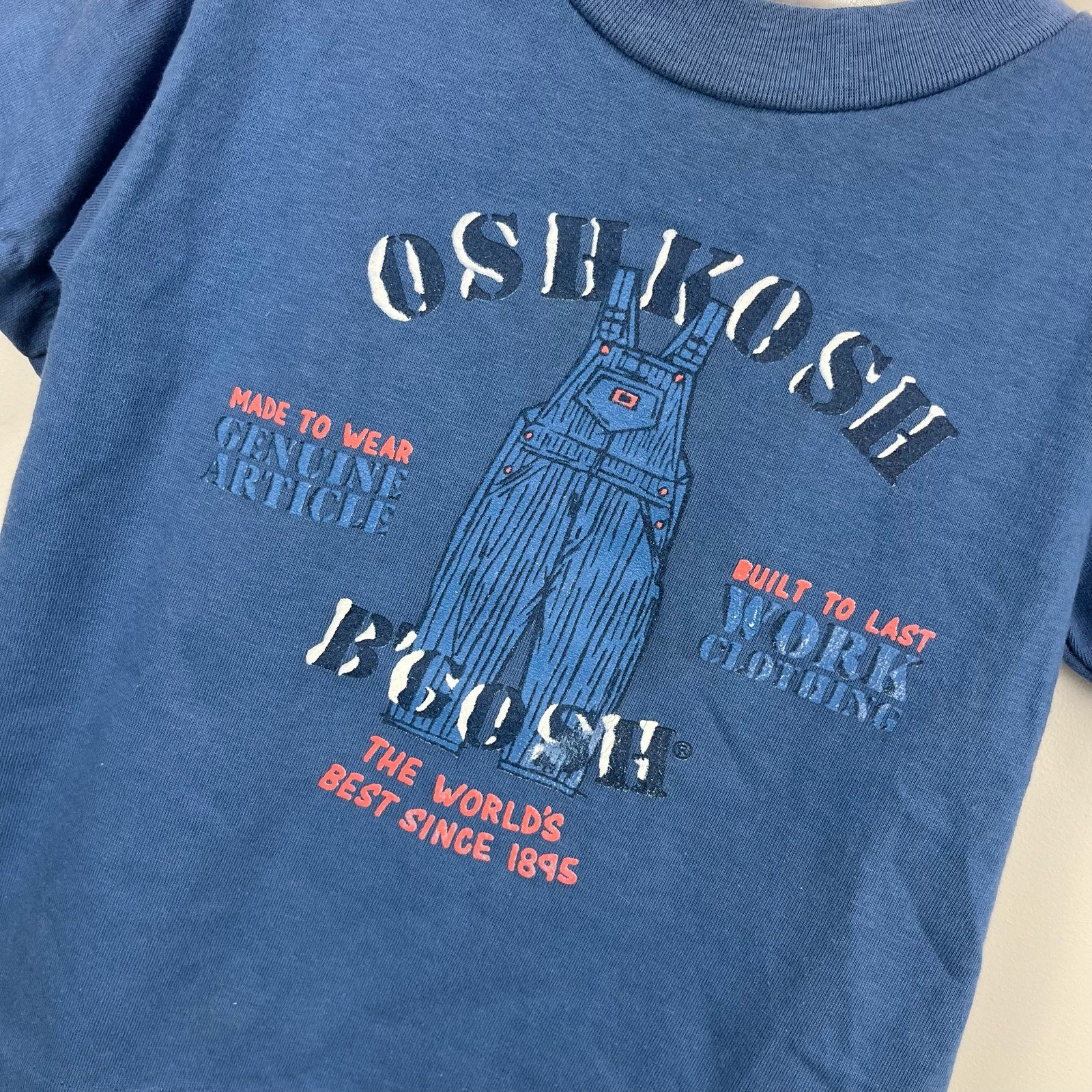 Vintage OshKosh B'gosh Blue Overalls Tee 2T USA