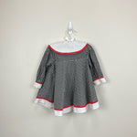 Load image into Gallery viewer, Vintage Cradle Houndstooth Plaid Teddy Bear Dress 24 Months
