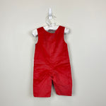 Load image into Gallery viewer, Classic Prep Tucker Longall Dinosaur Patch Pocket Baked Apple Red 3-6 Months NWT
