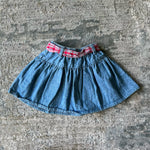 Load image into Gallery viewer, Vintage OshKosh B&#39;gosh Blue Jean Flower Skirt 4T USA
