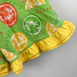 Load image into Gallery viewer, KHQ Sportswear Green Ruffle Citrus Fruit Shortall Romper 2T
