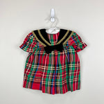 Load image into Gallery viewer, Vintage Martha&#39;s Miniatures Festive Red Plaid Dress 12 Months USA
