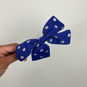 Gymboree Blue Polka Dot Ribbon Hair Bow