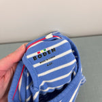 Load image into Gallery viewer, Mini Boden Tie Waist Applique Surf Blue Ivory Fruit  Dress 4-5
