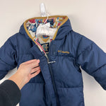 Load image into Gallery viewer, Columbia Infant Snuggly Bunny Down Bunting Snow Suit Navy Blue 12-18 Months
