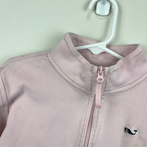 Vineyard Vines Girls Pink Quarter Zip Pullover Small 7-8