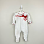 Load image into Gallery viewer, Vintage Carter's Baby's First Christmas Ruffle Footie Medium 12-18 lbs
