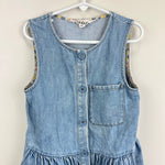 Load image into Gallery viewer, Mini Boden Button Front Denim Pinafore Dress 6-7
